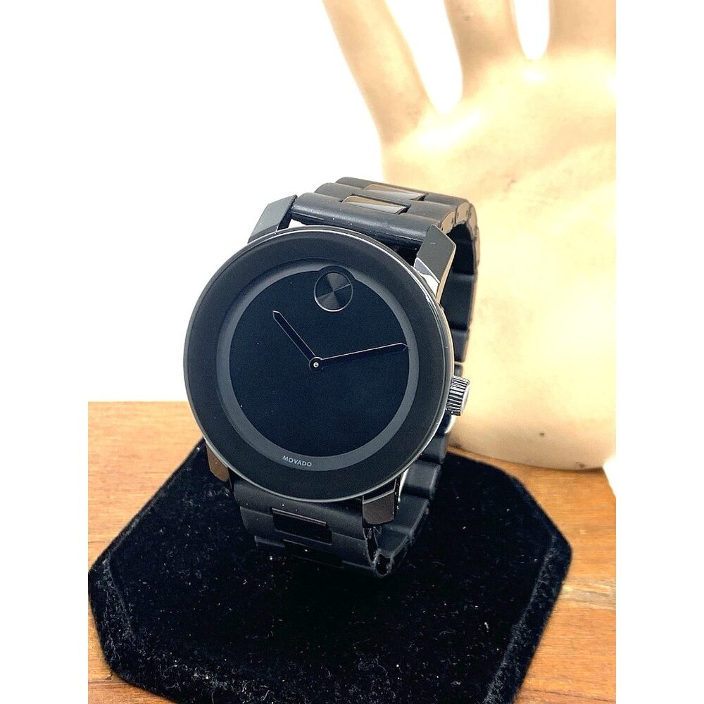Movado Men's Watch 3600047 Bold Swiss Quartz Black Dial Stainless Steel Rubber